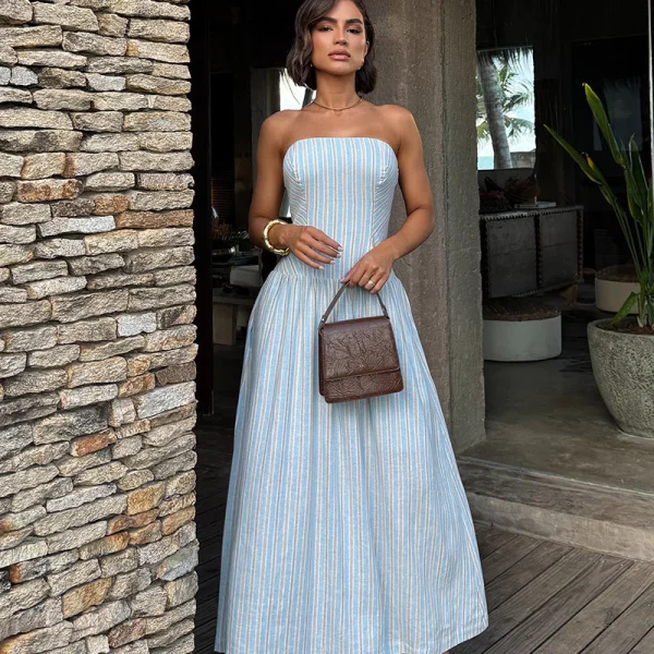 VESTIDO TOMA QUE CAIA LISTRADO